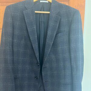 Armani Collezioni 2 Btn Sport Coat Size 42R Blue w/Brown Checks Made in Italy